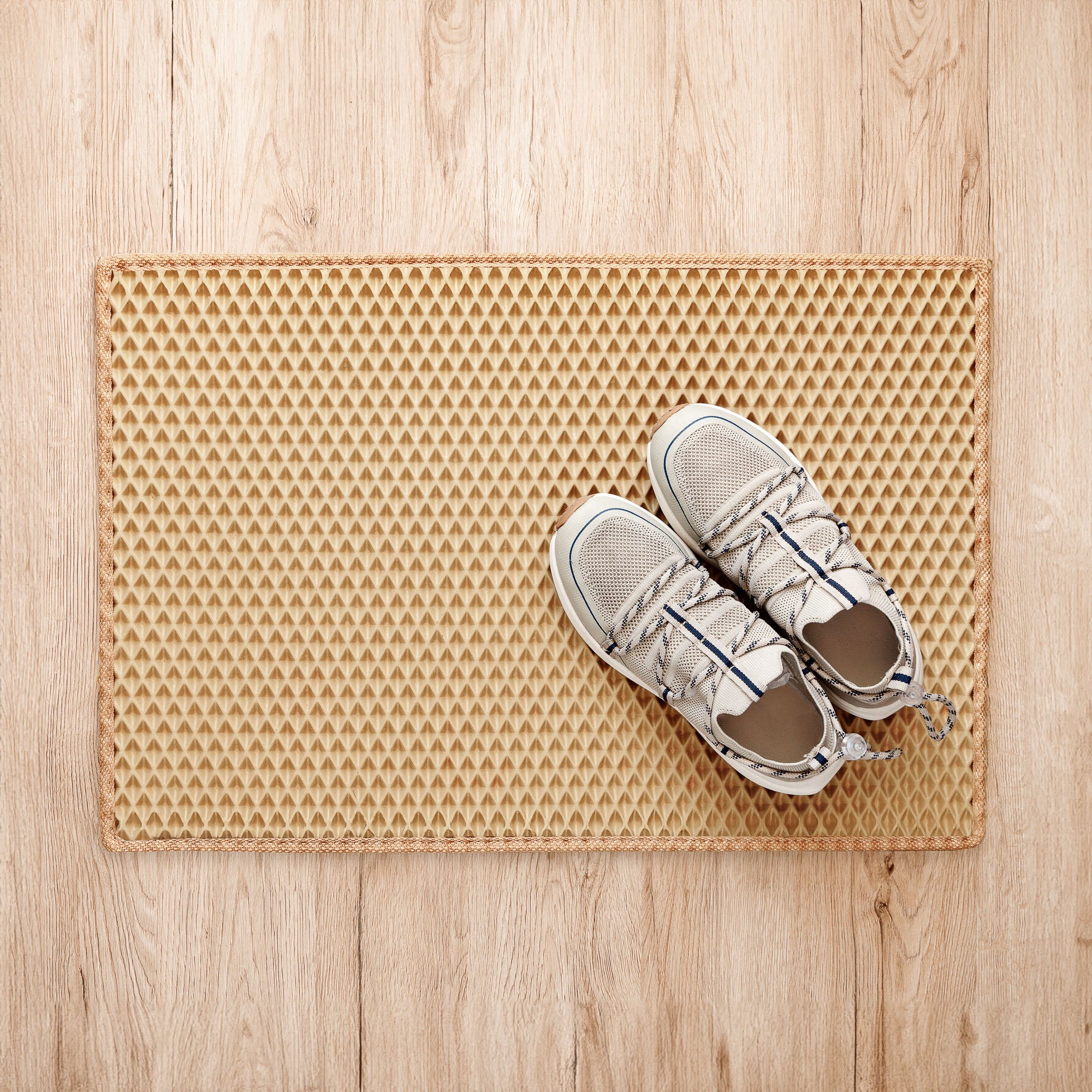 Schuhmatte Diamond Beige – nach Maß gefertigt